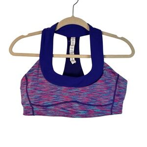 Lululemon Sports Bra Scoop Neck Purple Pink Padded Racerback Athletic Top Size 1